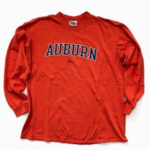 Nike Team Auburn University Long Sleeve Shirt XL Orange Swoosh College NCAA